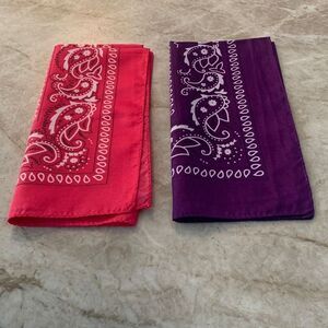 Purple and Hot Pink Bandanas